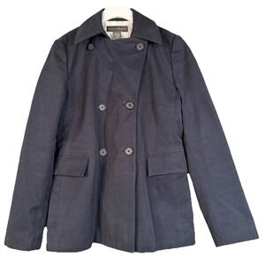 Banana Republic Women's Navy 100% Cotton Captain's Jacket SZ-M‎ Double-Breasted